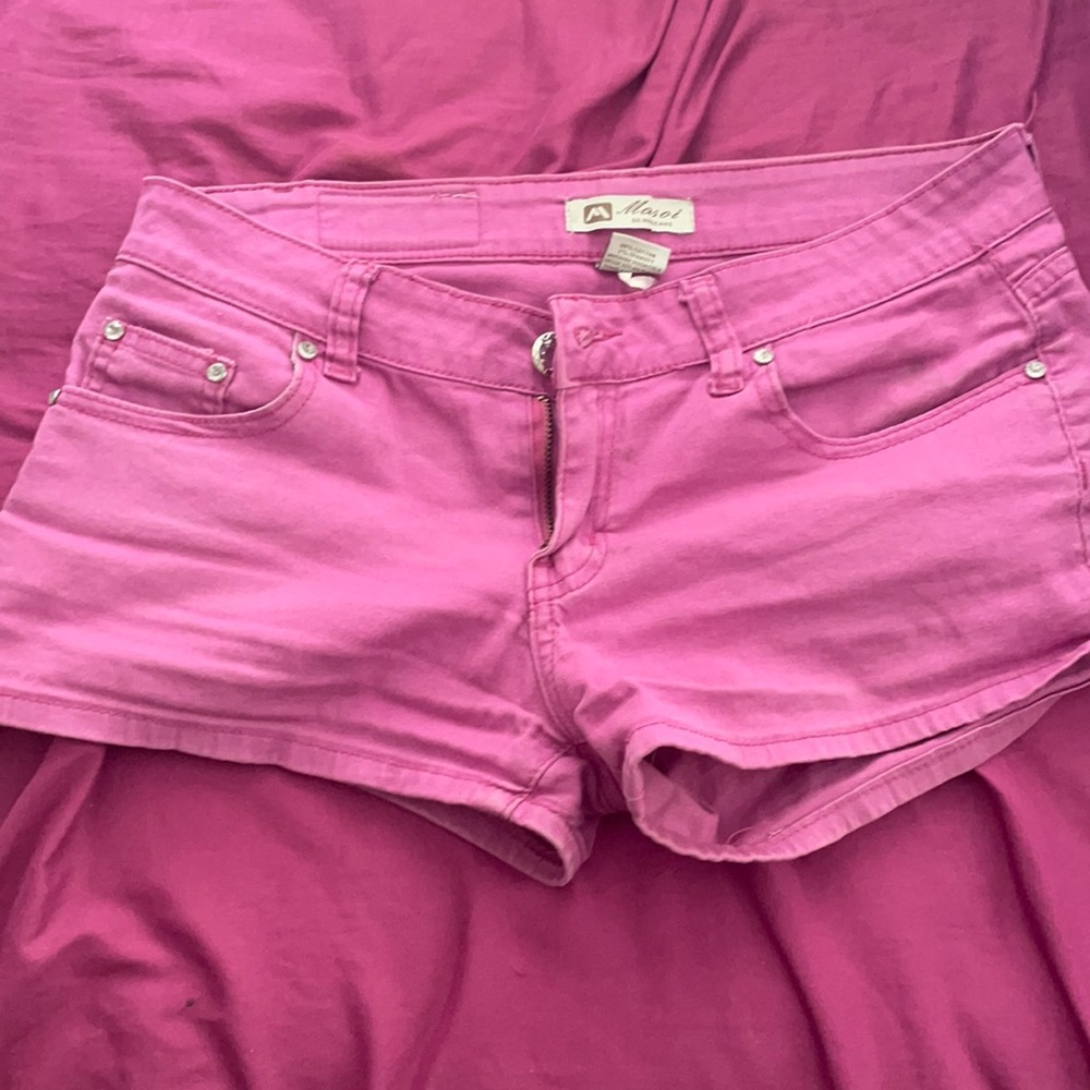Purple denim shorts!